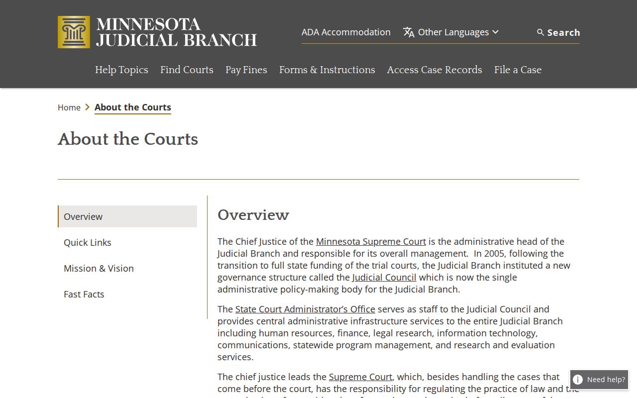 Polk County court docket Minnesota Judicial Branch structure