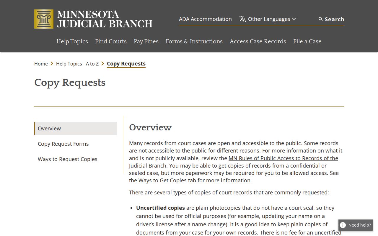 Polk County court record search statewide copy request form