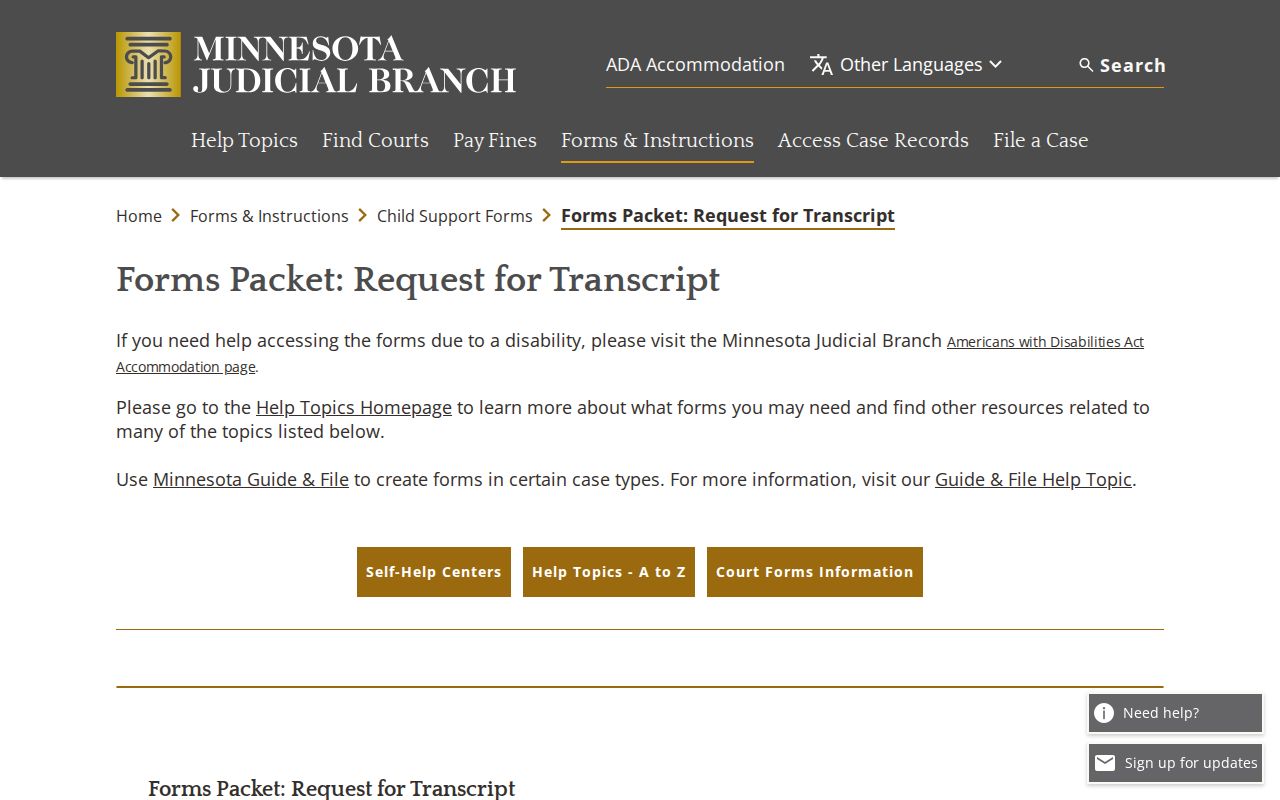 Polk County court record transcript request instructions