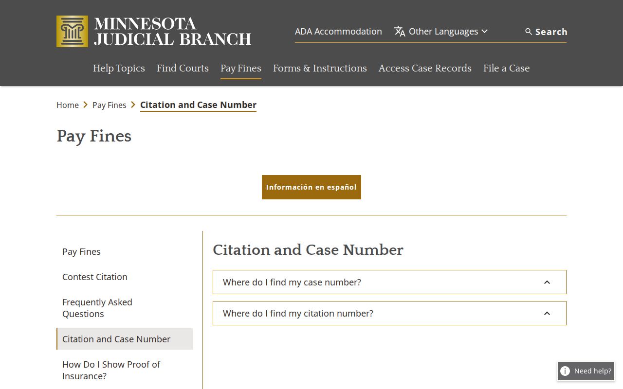 Polk County traffic ticket citation and court record number reference