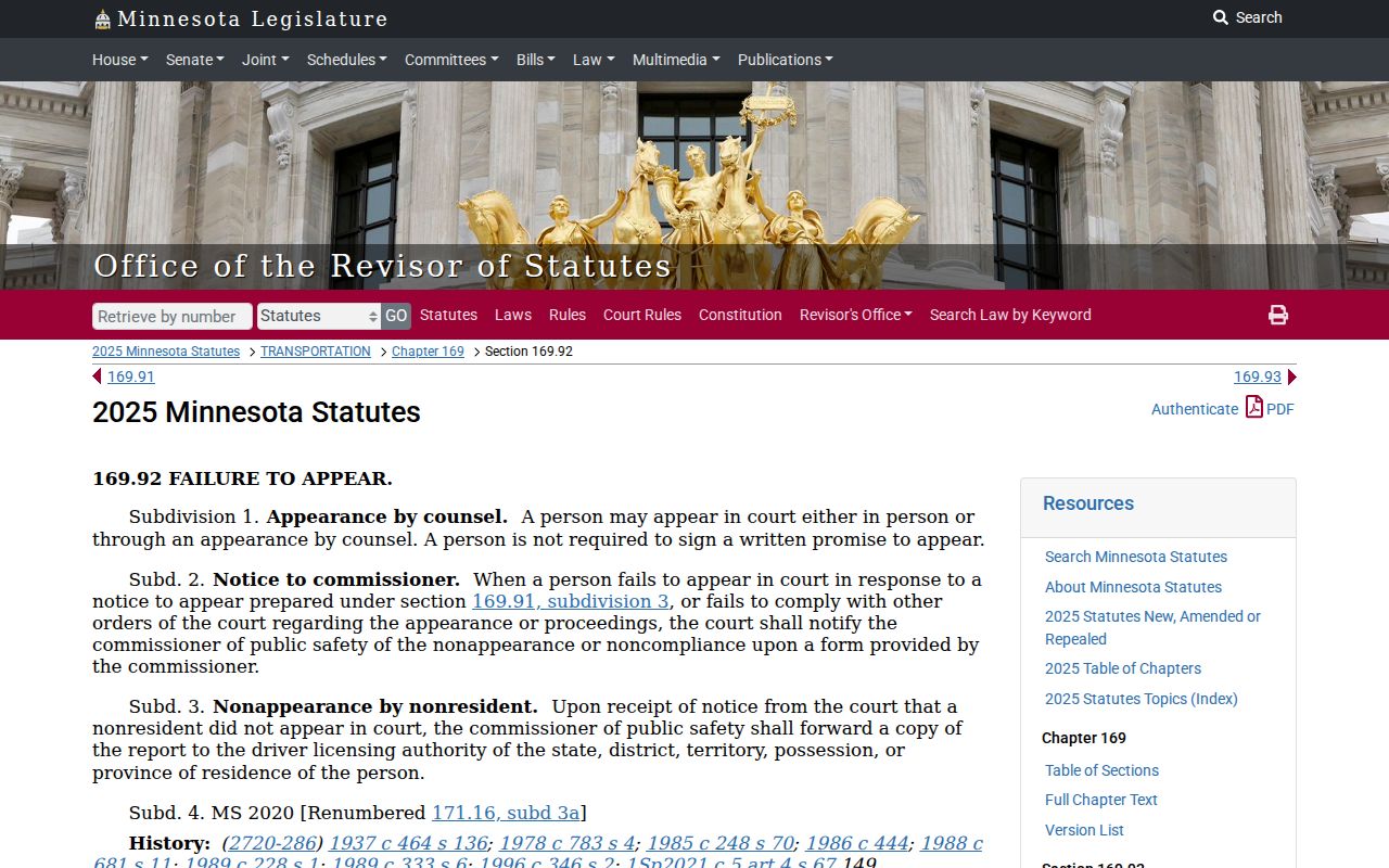 Polk County traffic court record procedure statute source